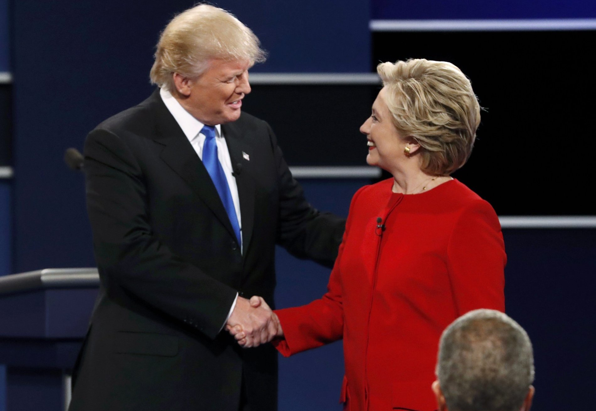 Donald Trump a Hillary Clinton při první předvolební debatě
