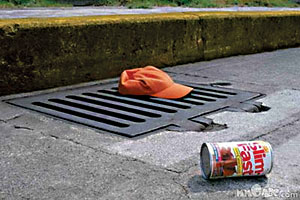 Drink Slim Fast and you will be able to crawl through the grid.