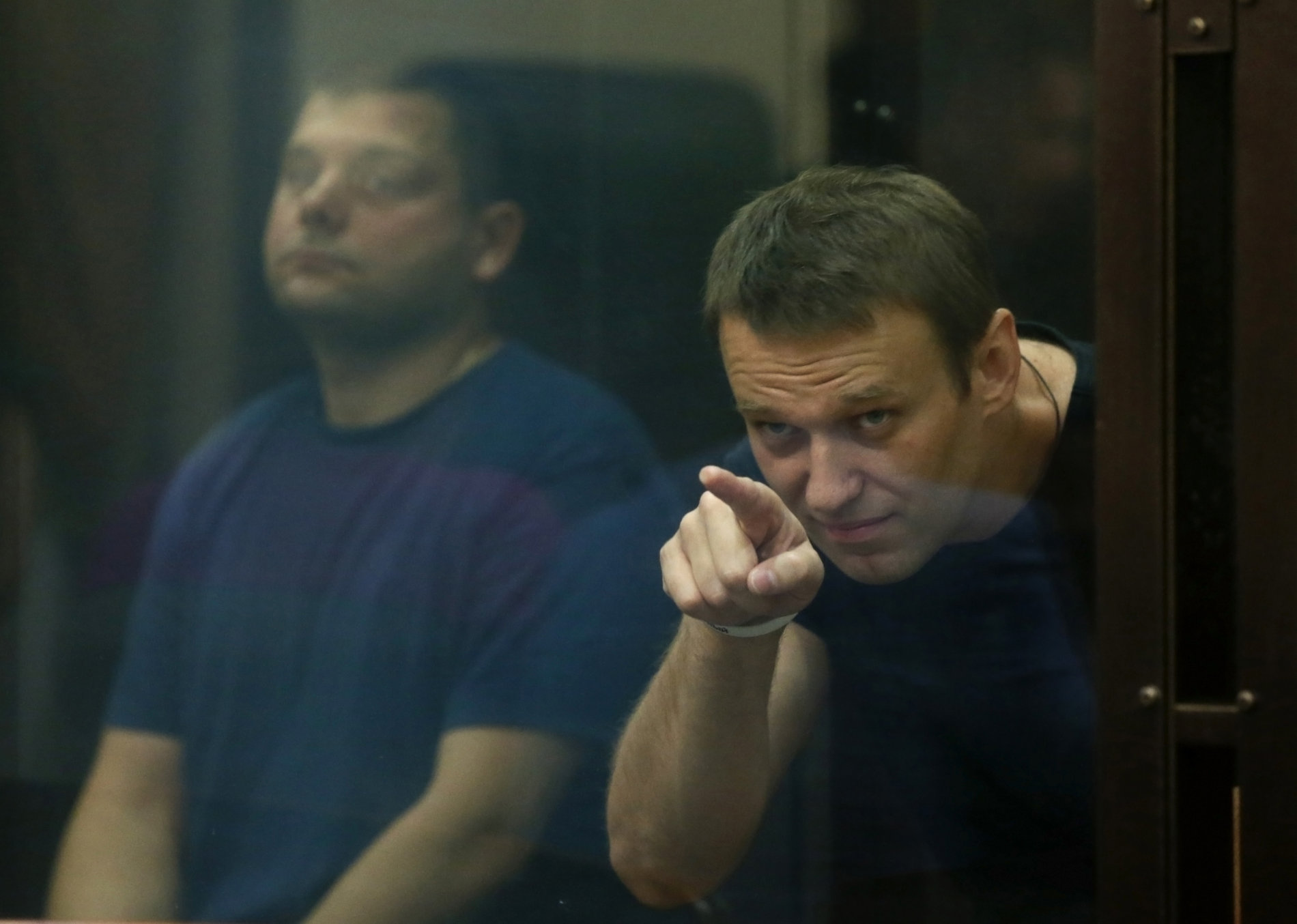 Opoziční lídr Alexej Navalnyj v soudní síní v Kirově