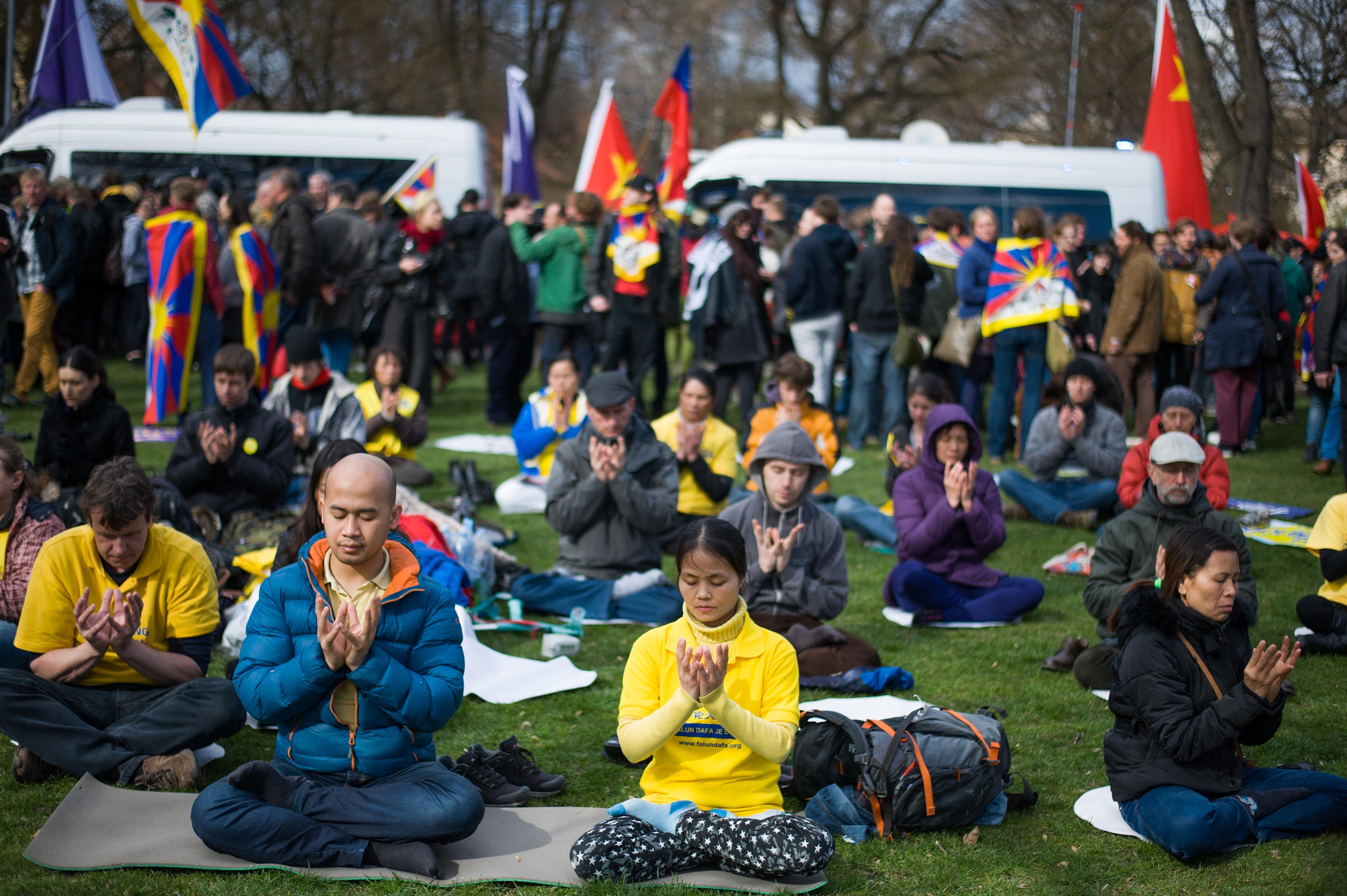 Demonstrace na podporu dodržování lidských práv v Číně, Kampa.
