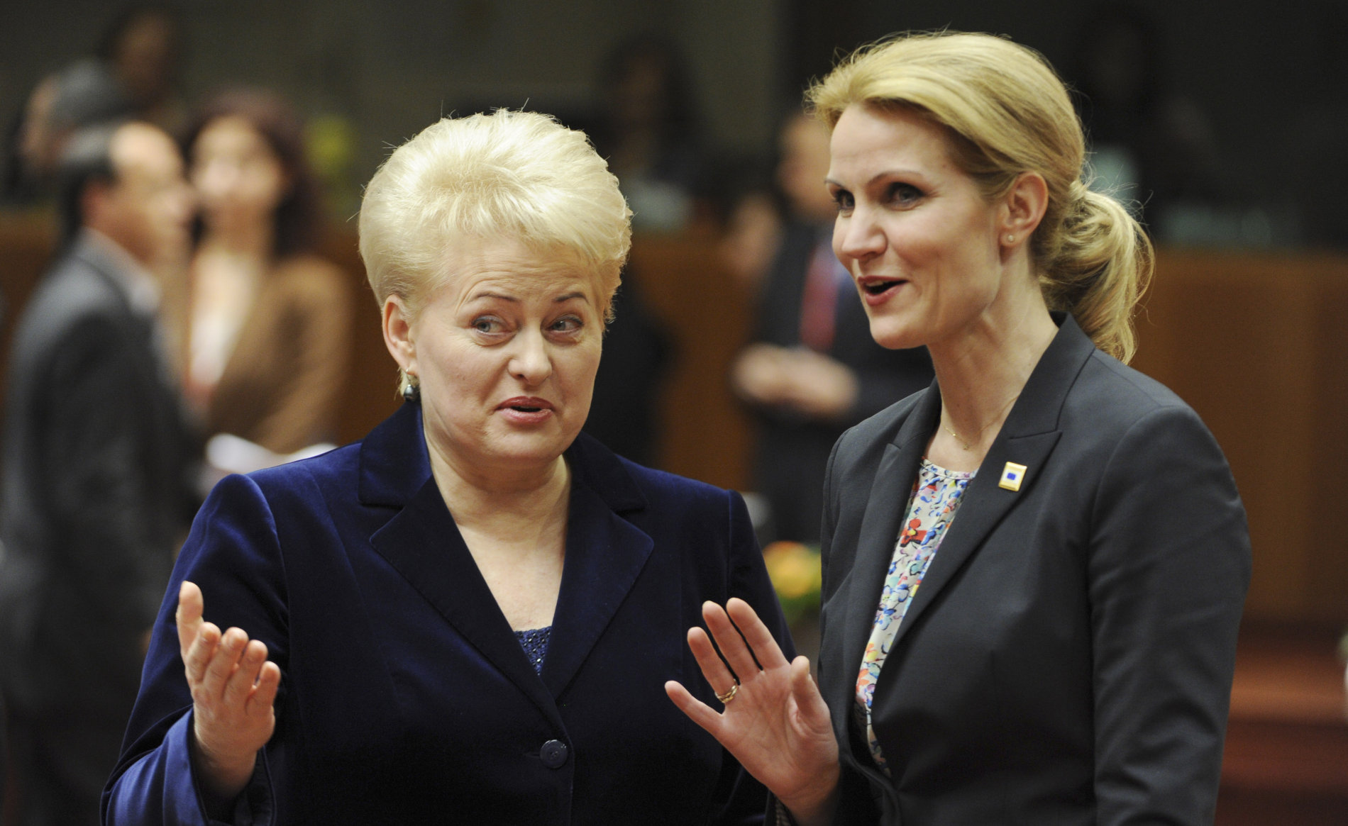 Litevská prezidentka Dalia Grybauskaite (vlevo) a dánská premiérka Helle Thorning-Schmidtová