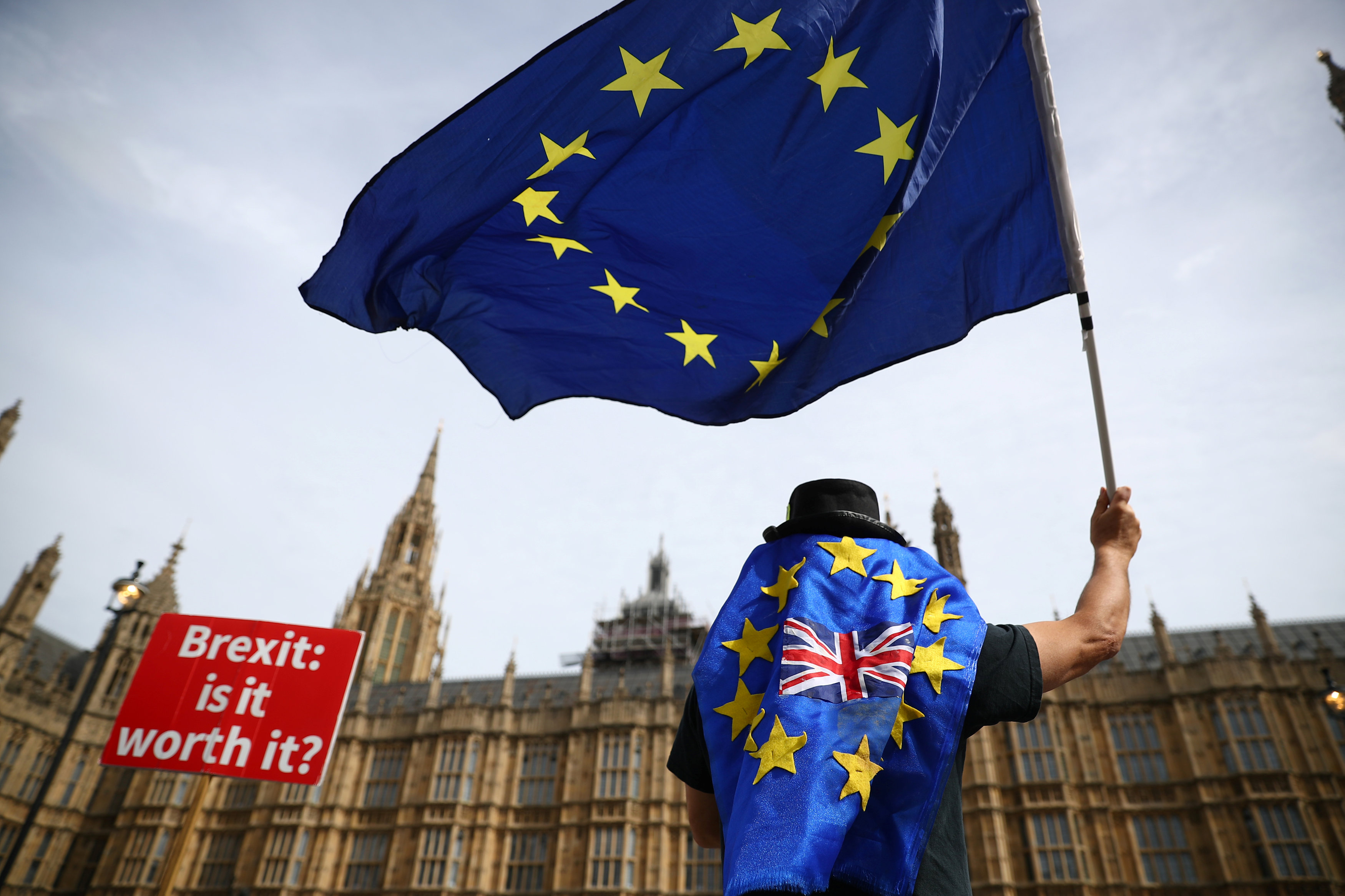 Protestující proti brexitu; Londýn, 10. září 2018