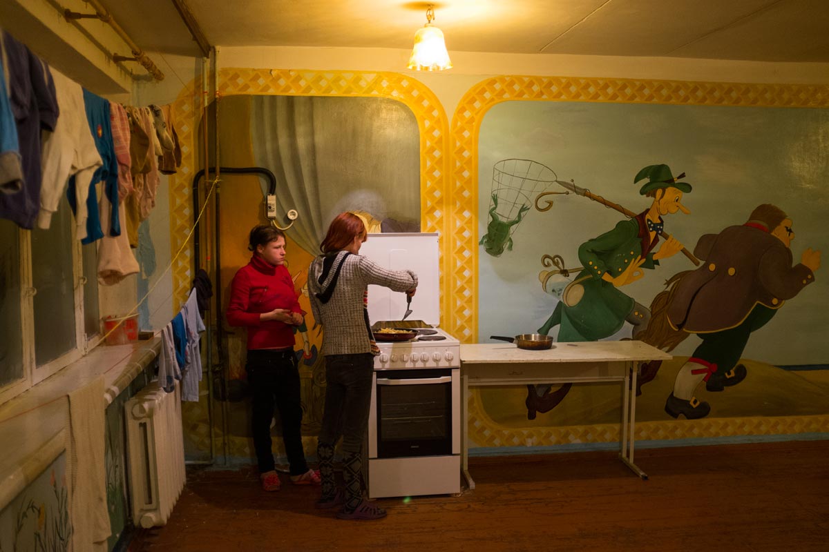 Uprchlická ubytovna, Mariupol.