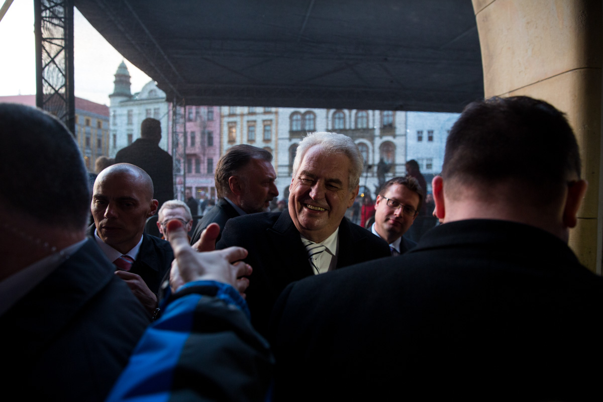 Miloš Zeman po skončení debaty s občany Olomouce