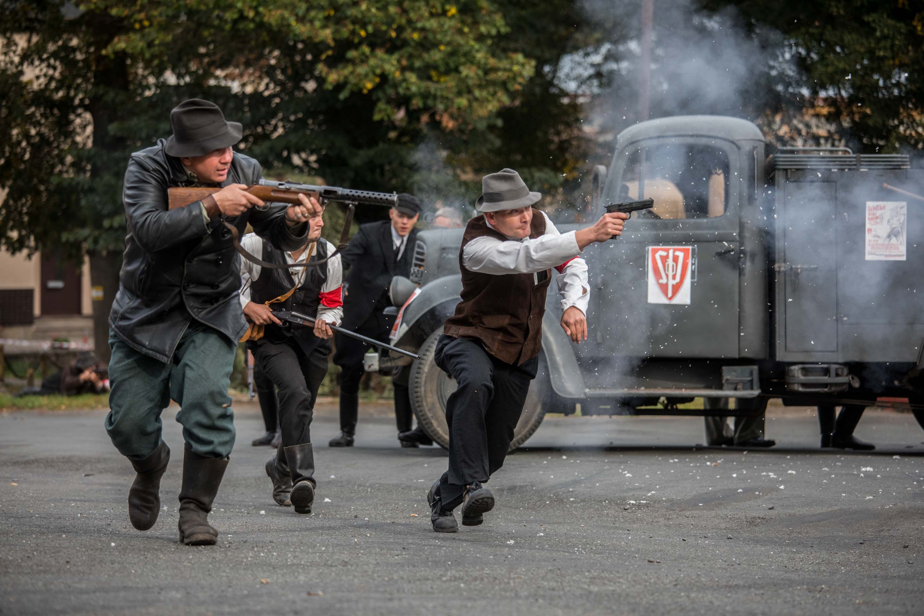 Rekonstrukce událostí následujícíh po mobilizaci, Stárkov, září 2018
