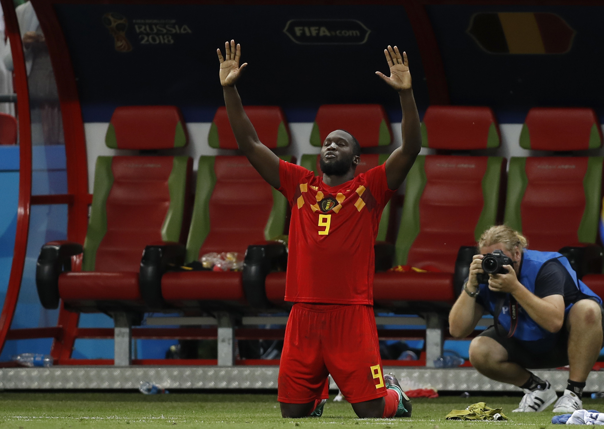 Romelu Lukaku v zápase Belgie - Brazílie