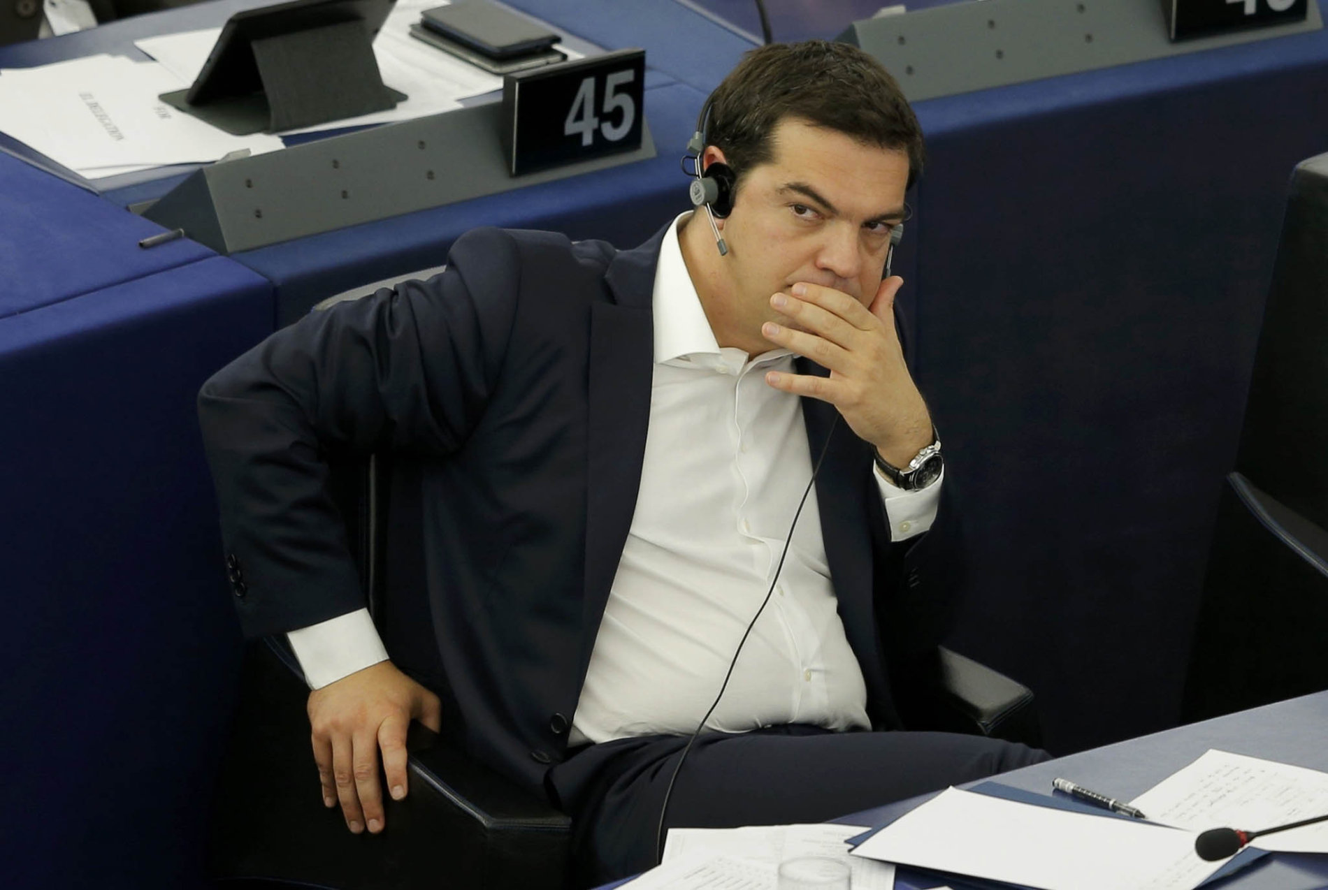 Řecký premiér Alexis Tsipras v Evropském parlamentu.