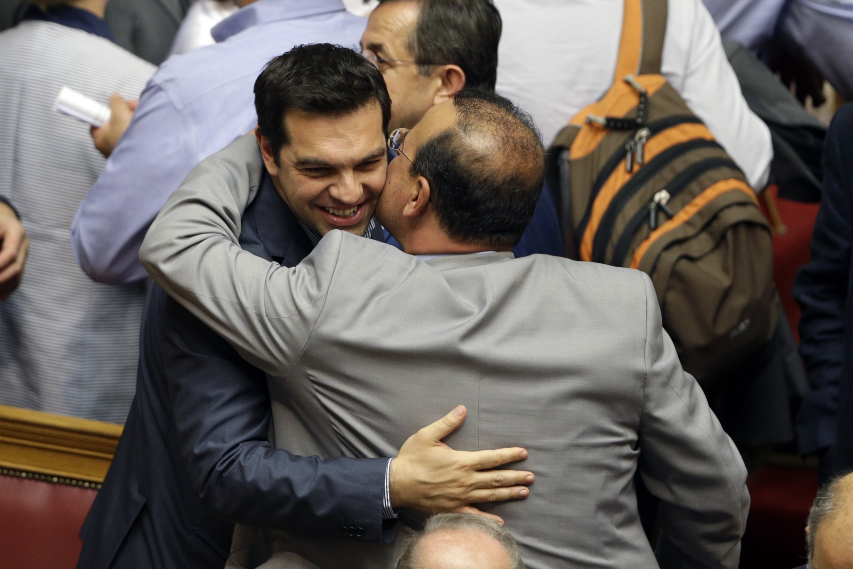 Premiér Alexis Tsipras se raduje poté, co řecký parlament schválil úsporná opatření.