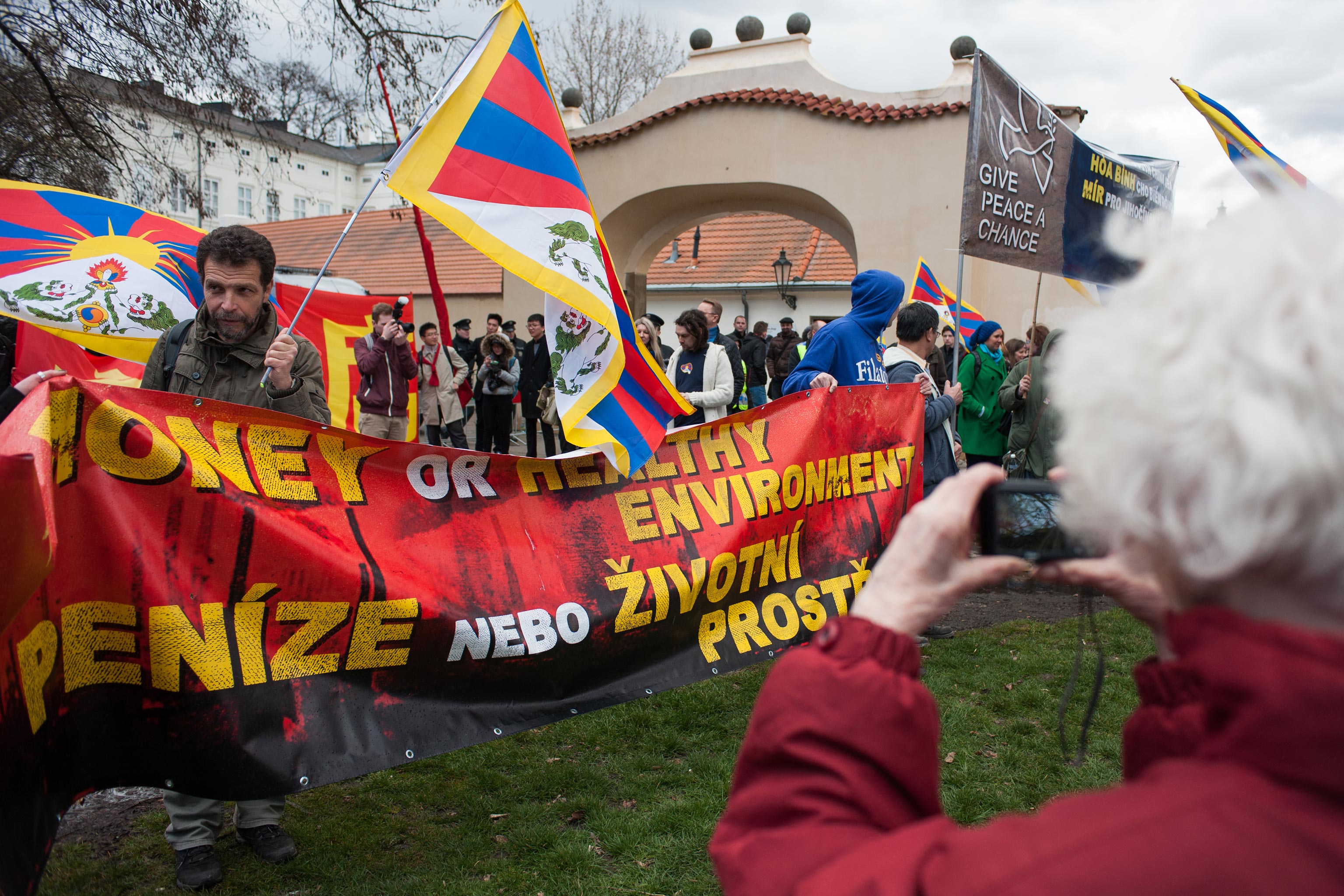 Demonstrace na podporu dodržování lidských práv v Číně, Kampa.