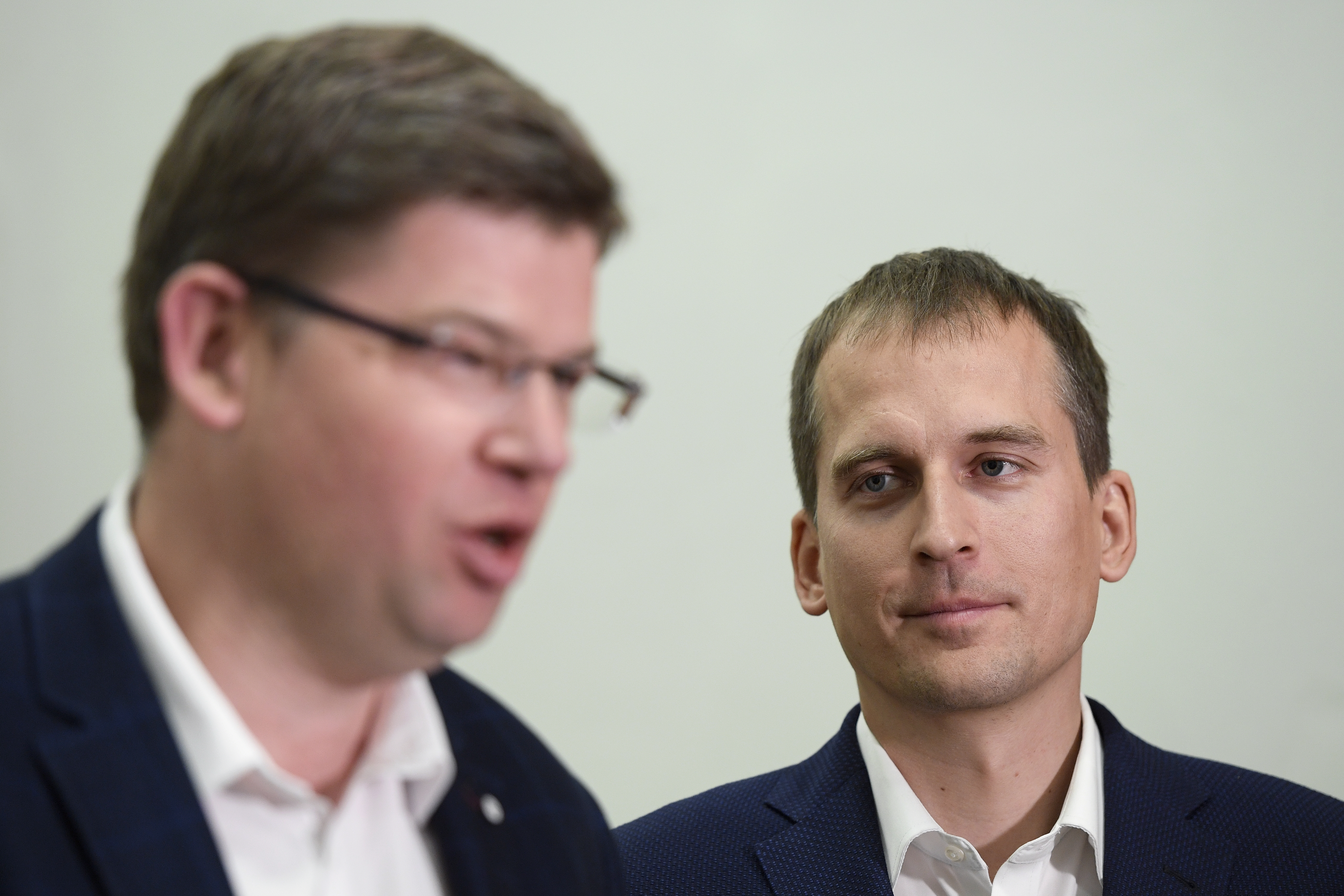 Jiří Pospíšil a Jan Čižinský na pondělí tiskové konferenci