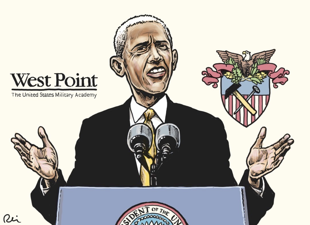 2014 • Vláda Baracka Obamy v uplynulých dnech ohlašovala stěžejní prezidentův projev na téma zahraniční politiky, jenž měl být přednesen před letošními absolventy vojenské akademie ve West Pointu. Po projevu to ale americký prezident schytal dokonce i od tradičních spojenců, například autorů editorialu v deníku The New York Times. Projev byl vágní, neurčitý a prezident v něm promeškal příležitost definovat srozumitelnou zahraničněpolitickou agendu pro zbytek svého volebního období.