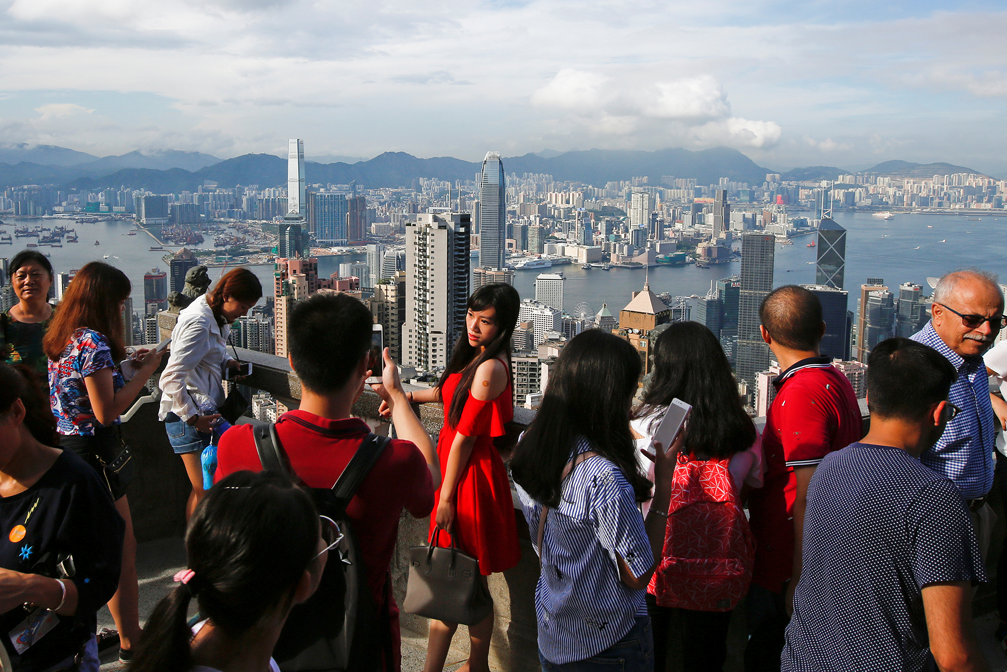 Turisté na Victoria Peak, 2017