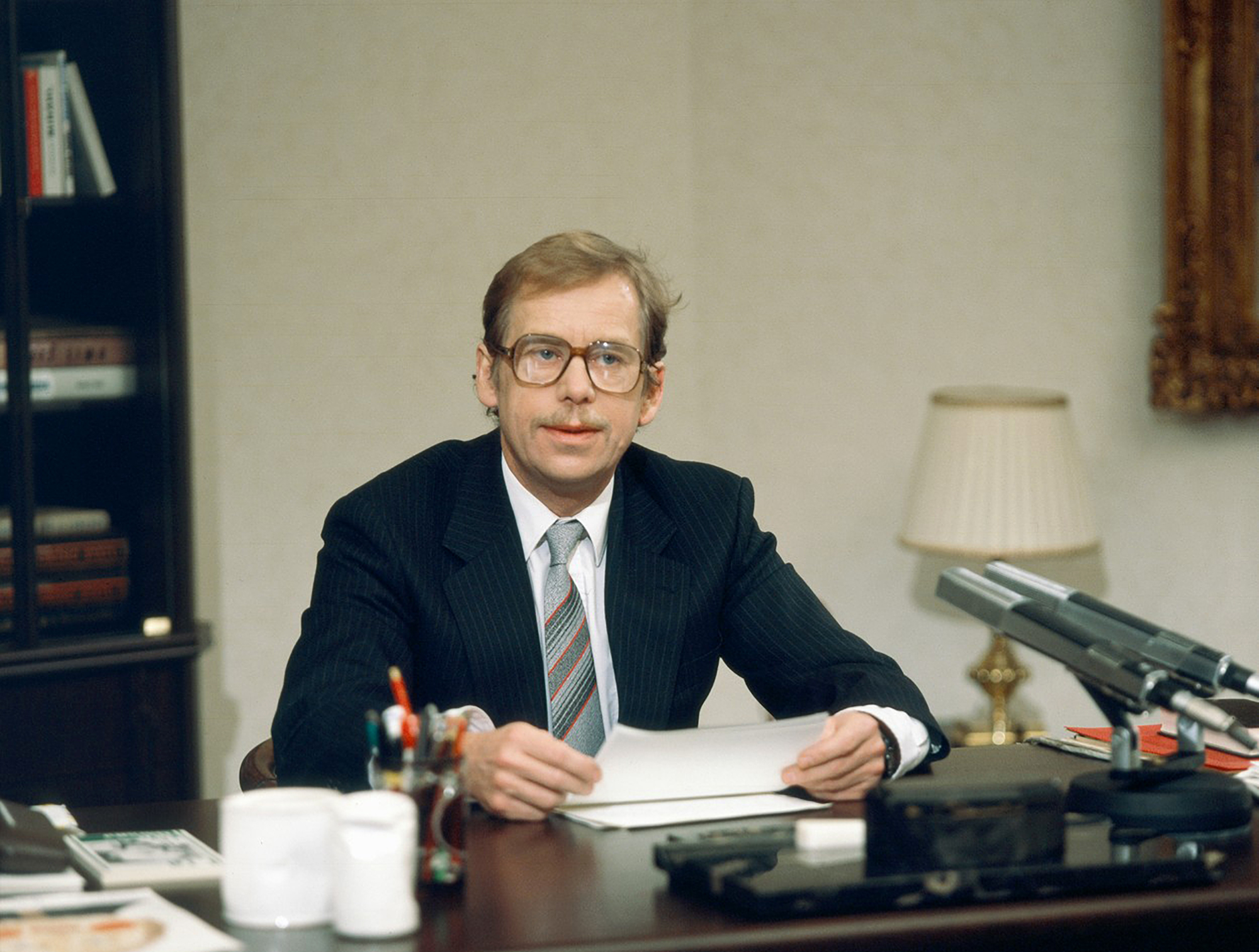Prezident Václav Havel při novoročním projevu; 1990