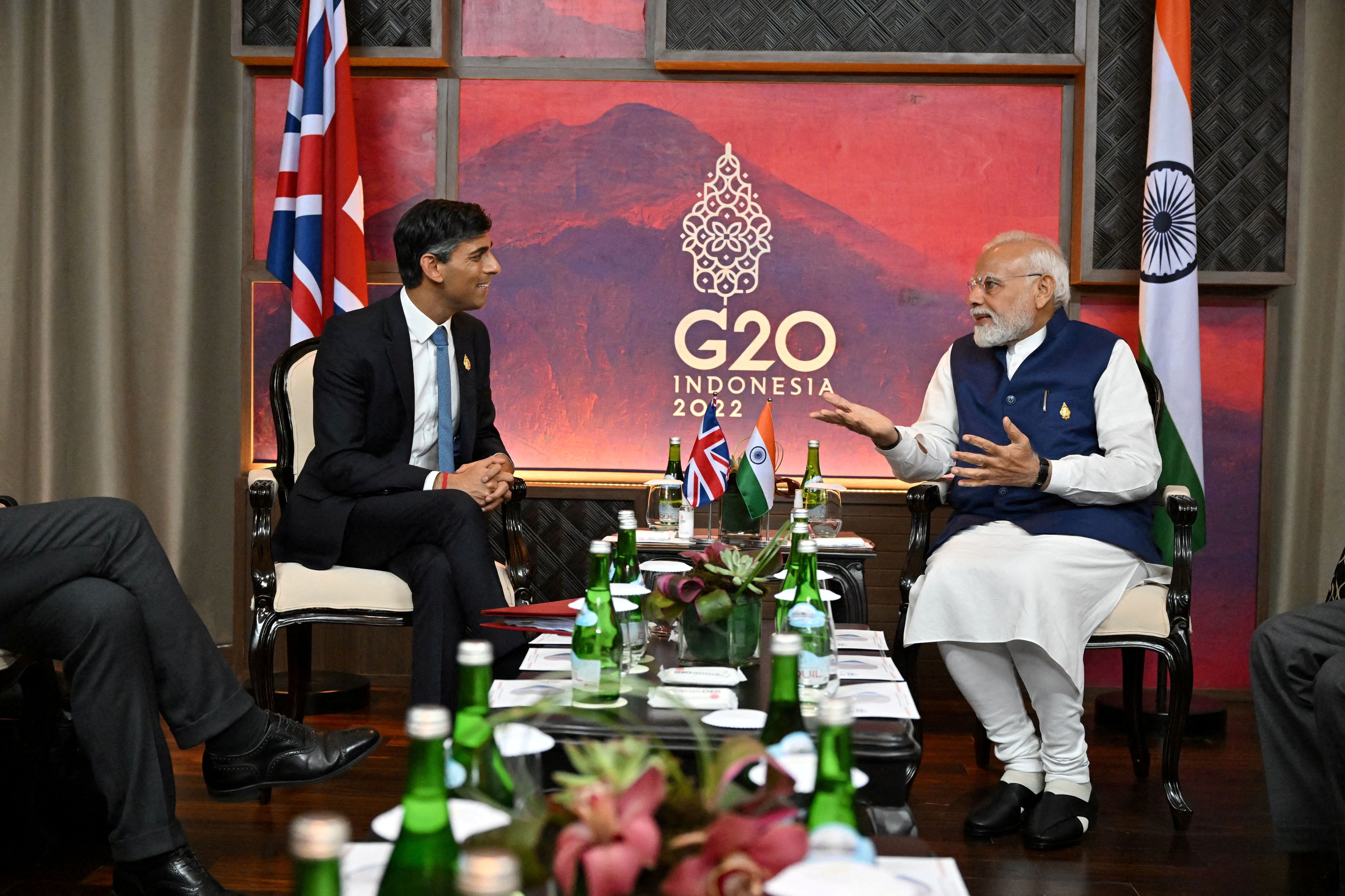 Bilaterální jednání na G20: Rishi Sunak a Naréndra Módí