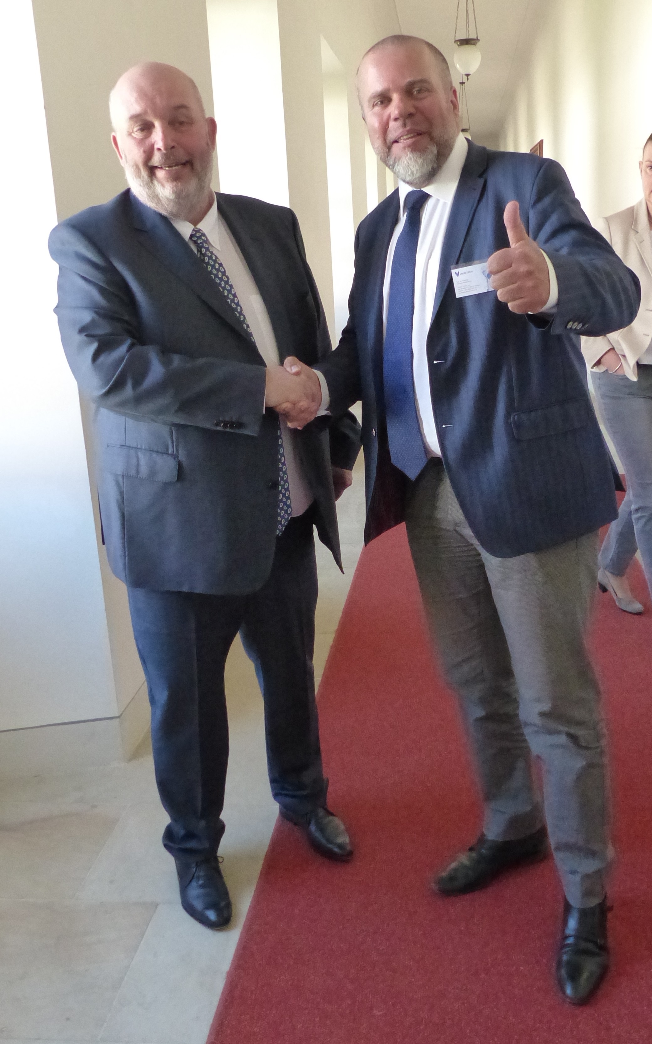 Ministr zemědělství Miroslav Toman a Jan Skalický v Děčíně, duben 2019