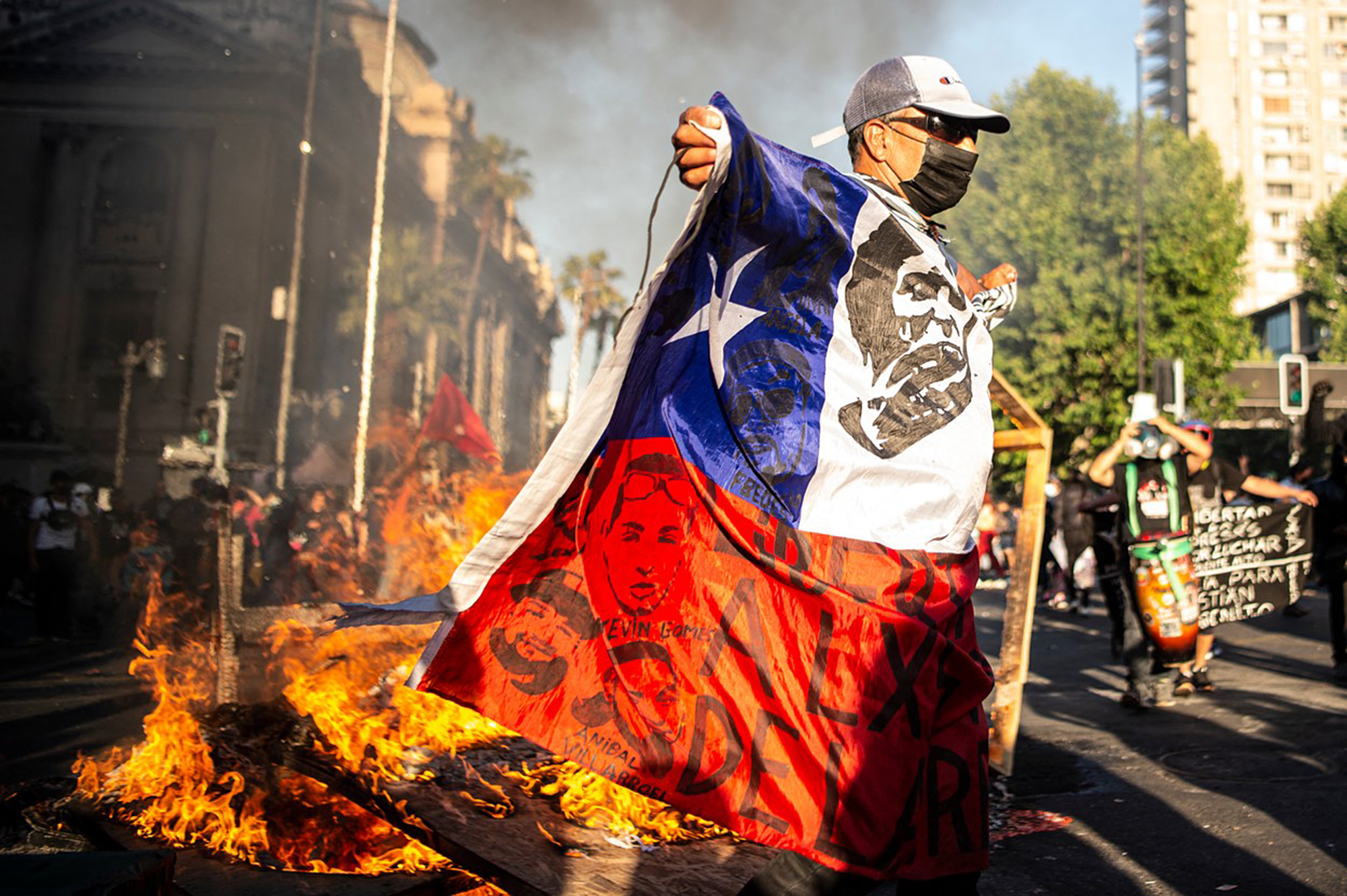 Pouliční protesty v Santiagu