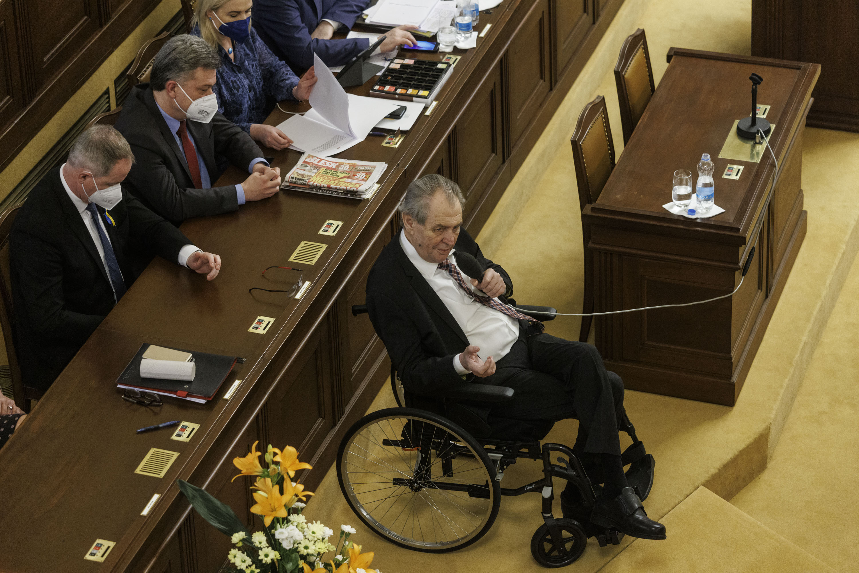 Miloš Zeman mluví ve sněmovně o rozpočtu