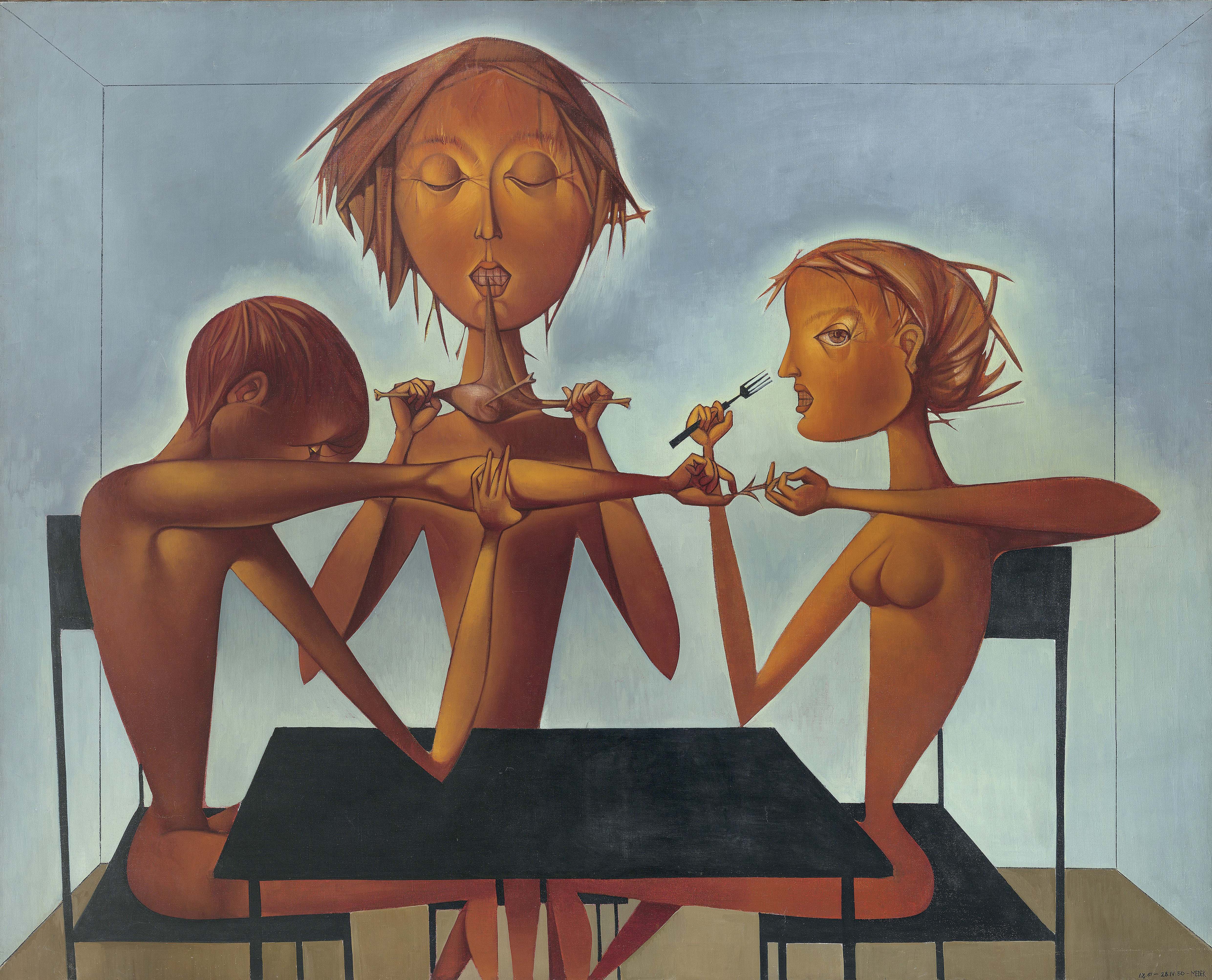 Nevýslovně surový okamžik.
(Velké jídlo, 1951-1956)