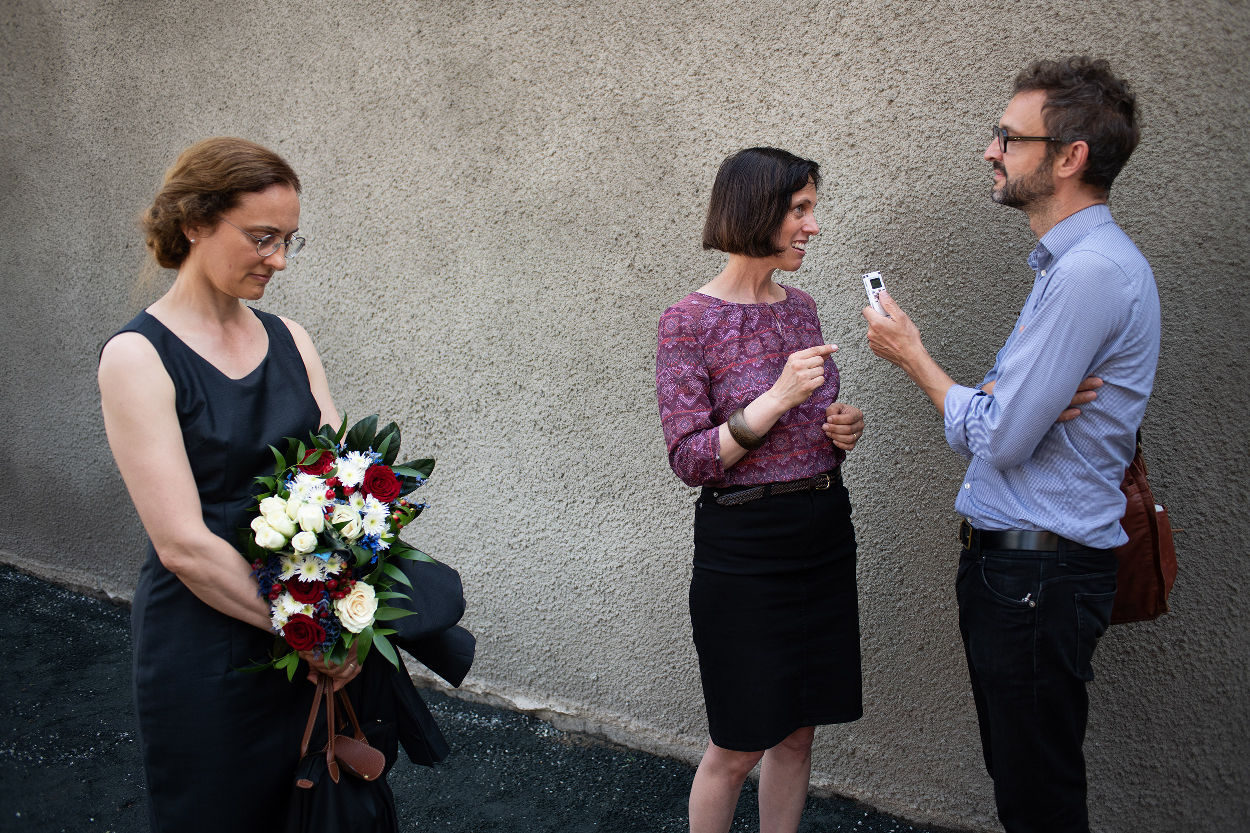 Petr Horký a dcery Josefa Mašína Barbra a Sandra, Lošany, srpen 2022