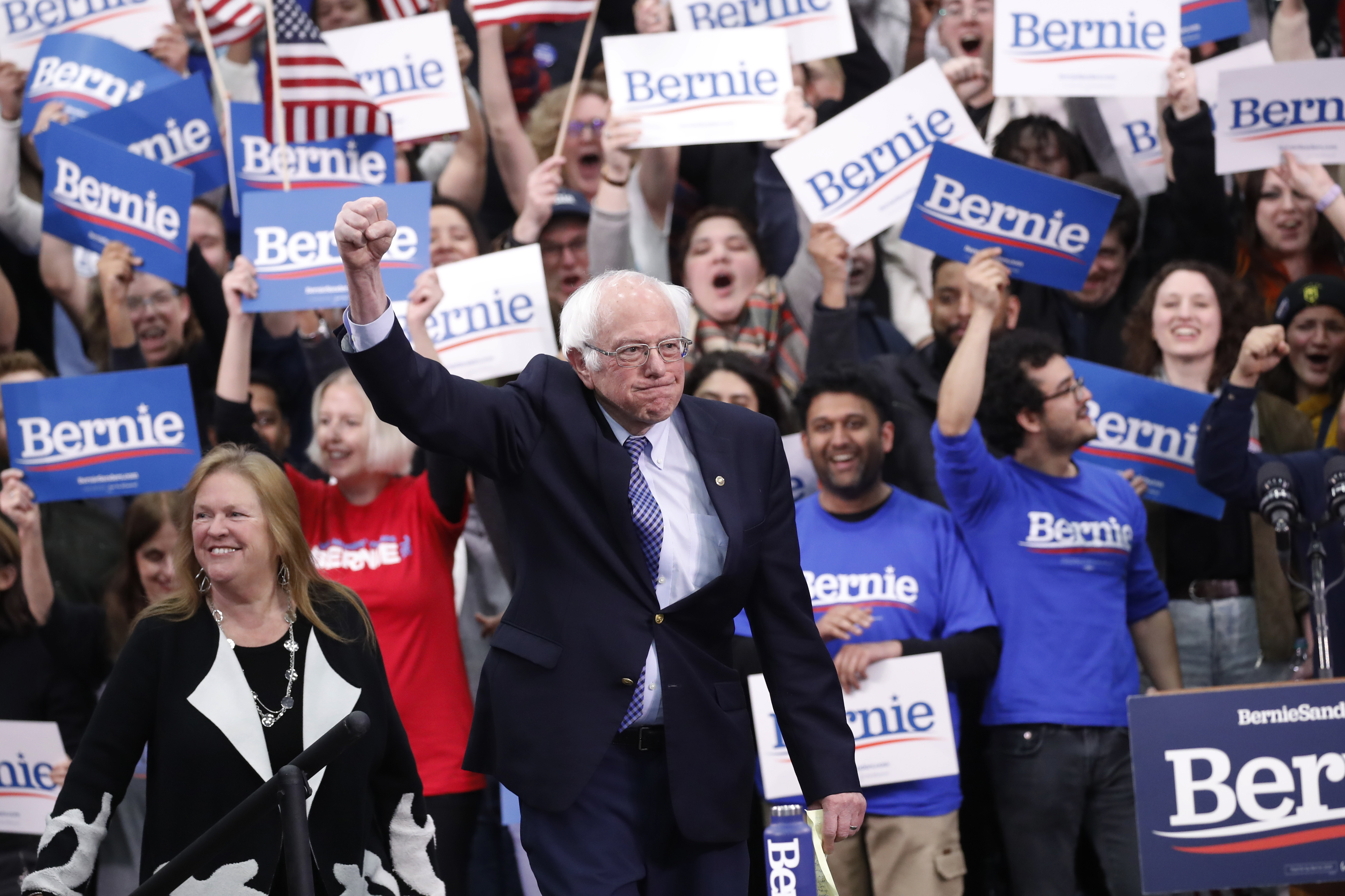  Bernie Sanders po vítězství ve státě New Hampshire