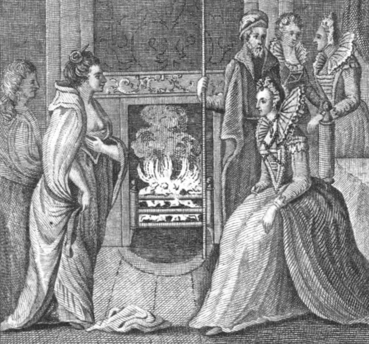 Grace O'Malley a královna Alžběta;  výjev z roku 1793