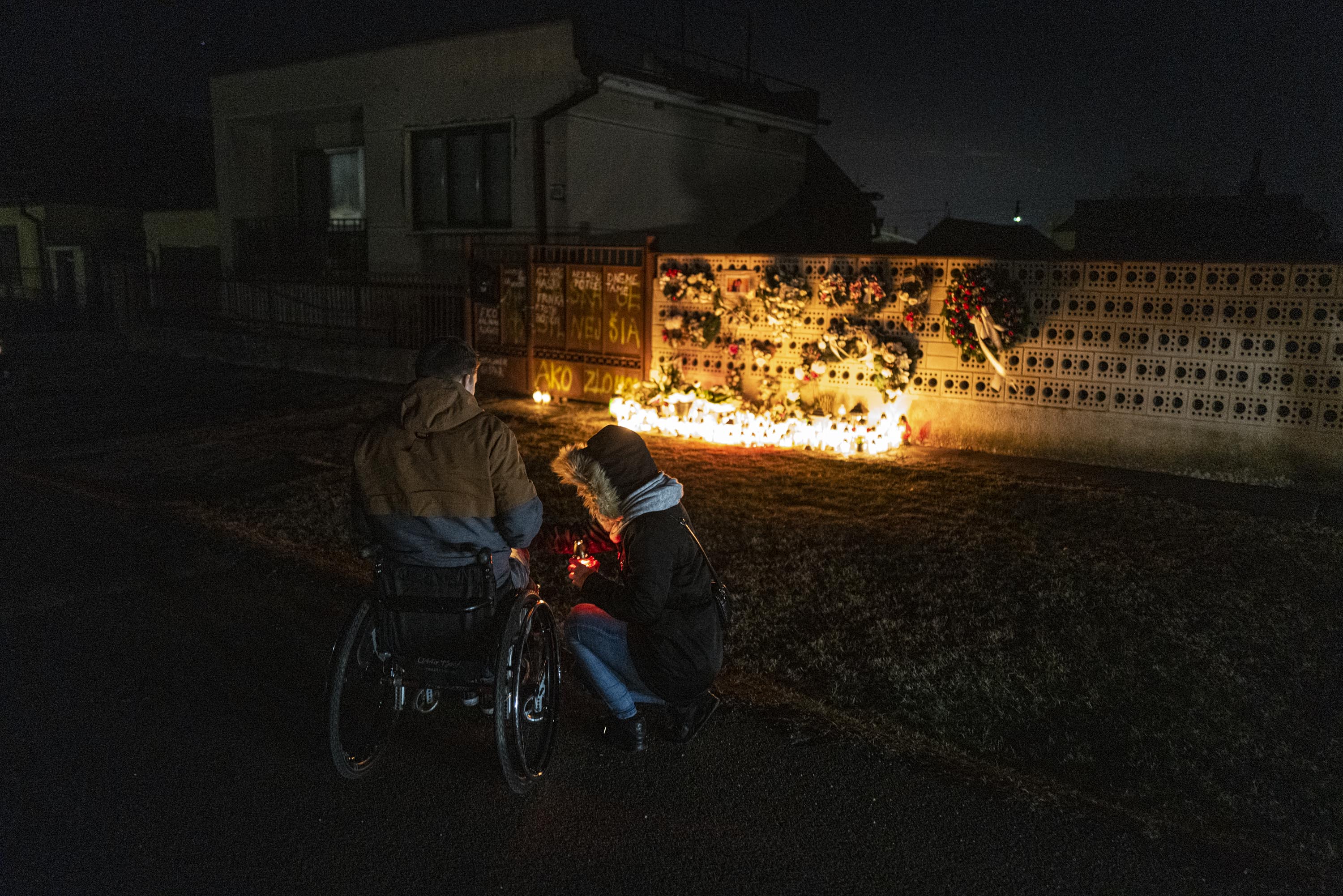 Dům Jana Kuciaka a Martiny Kušnírovej ve Velkej Mači 21.2. 2020, dva roky po jejich vraždě