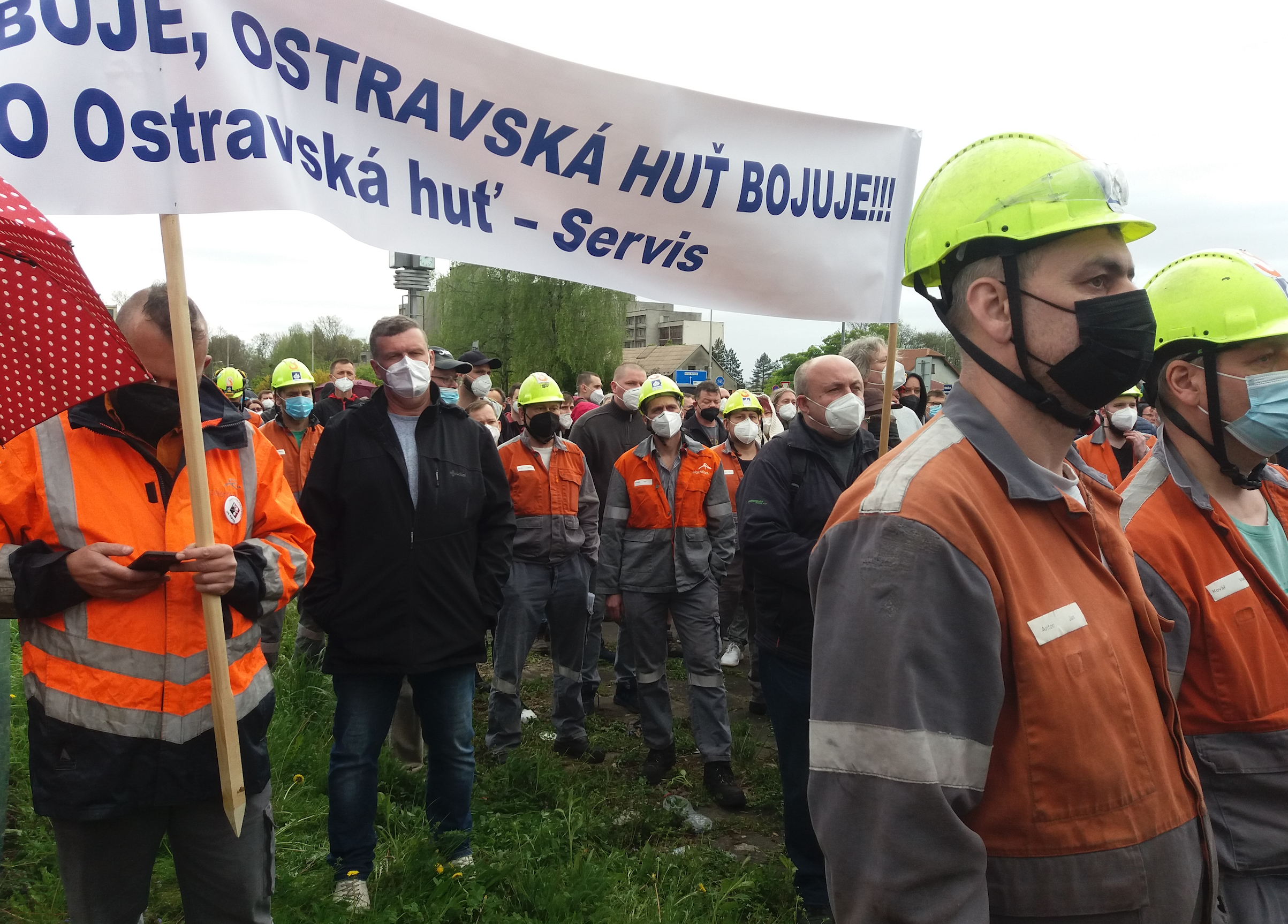 protest proti vyvedení povolenek; Liberty Ostrava, 2021 
