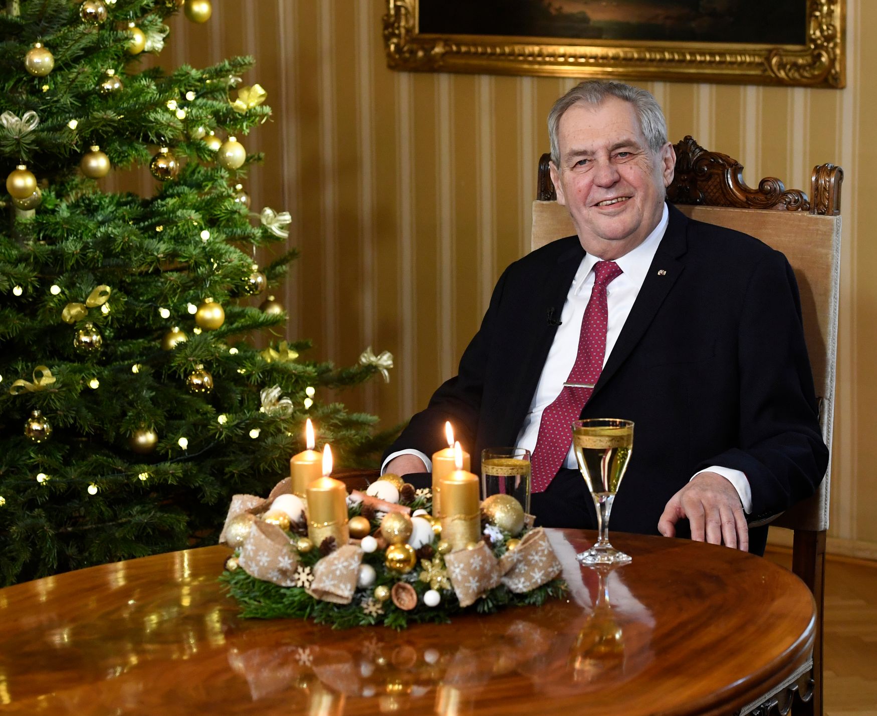 President Miloš Zeman během vánočního posleství v roce 2019