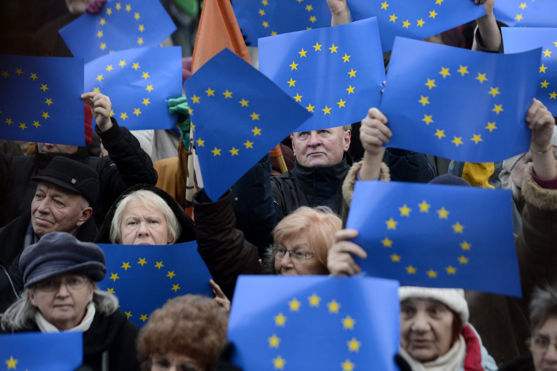 Protest proti EU (Ilustrační foto).
