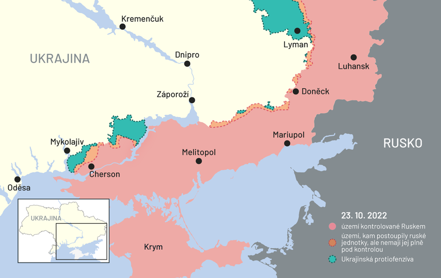 Situace na frontě, 23. října 2022