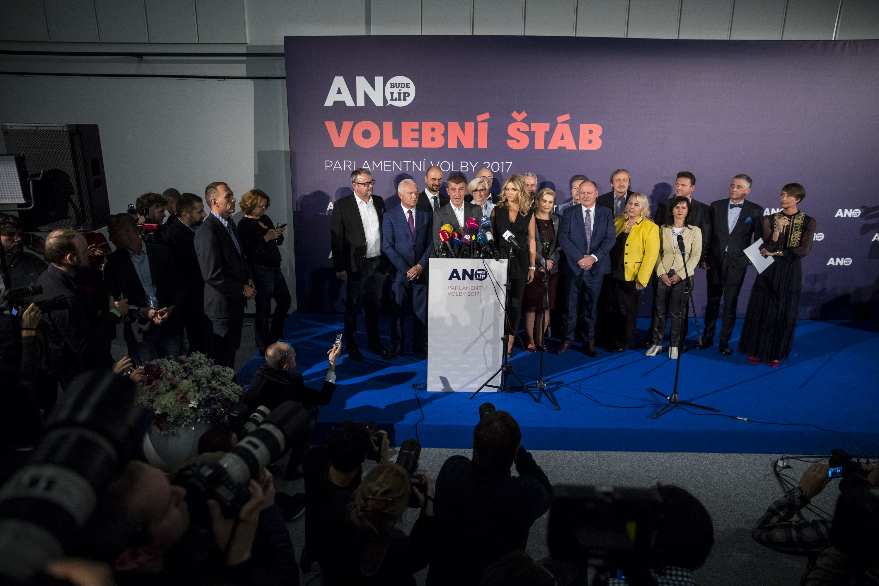 Ve volebním štábu ANO, 21.10.2017