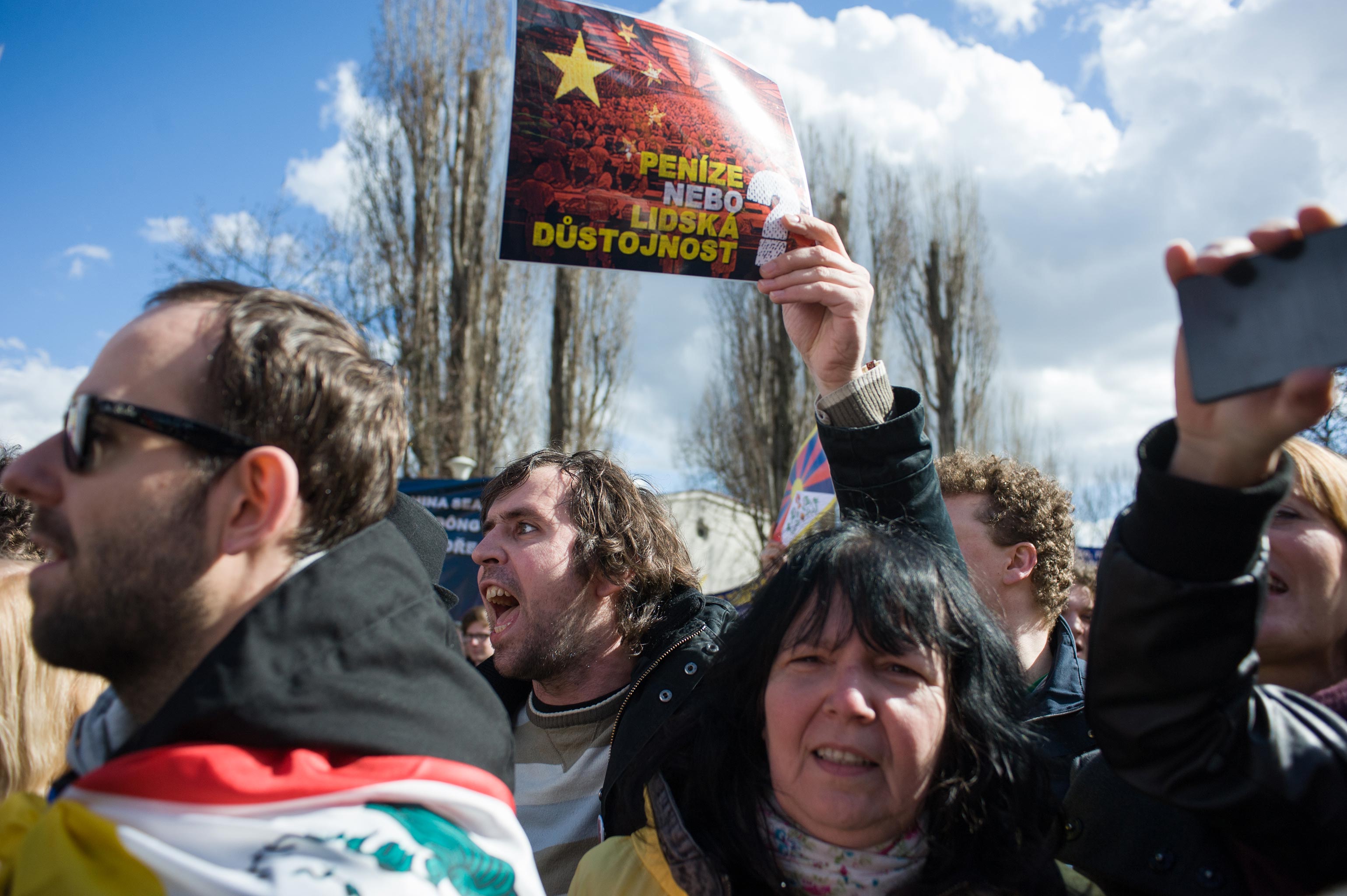 Demonstrace na podporu dodržování lidských práv v Číně, Kampa.