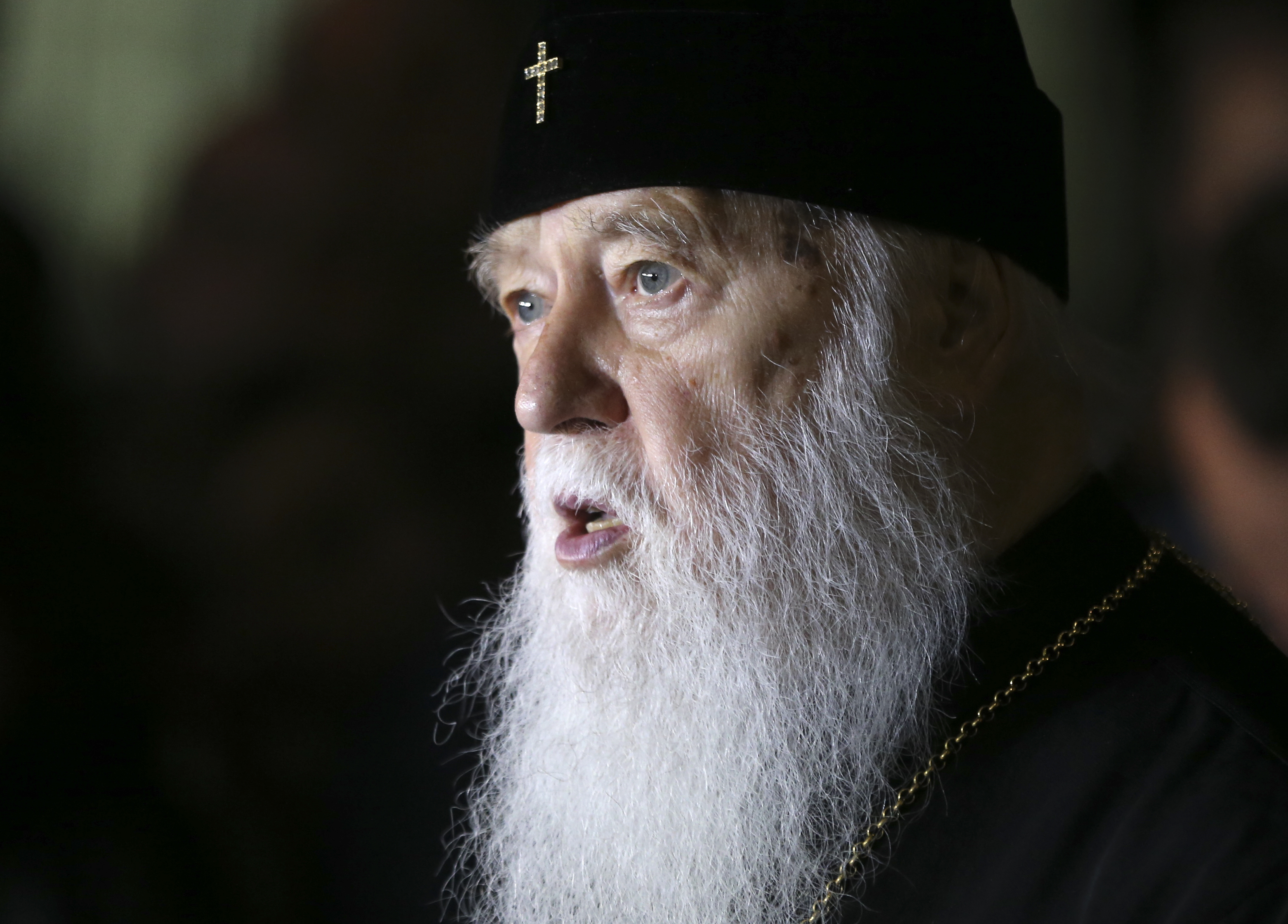Ukrajinský patriarcha Filaret na tiskové konferenci