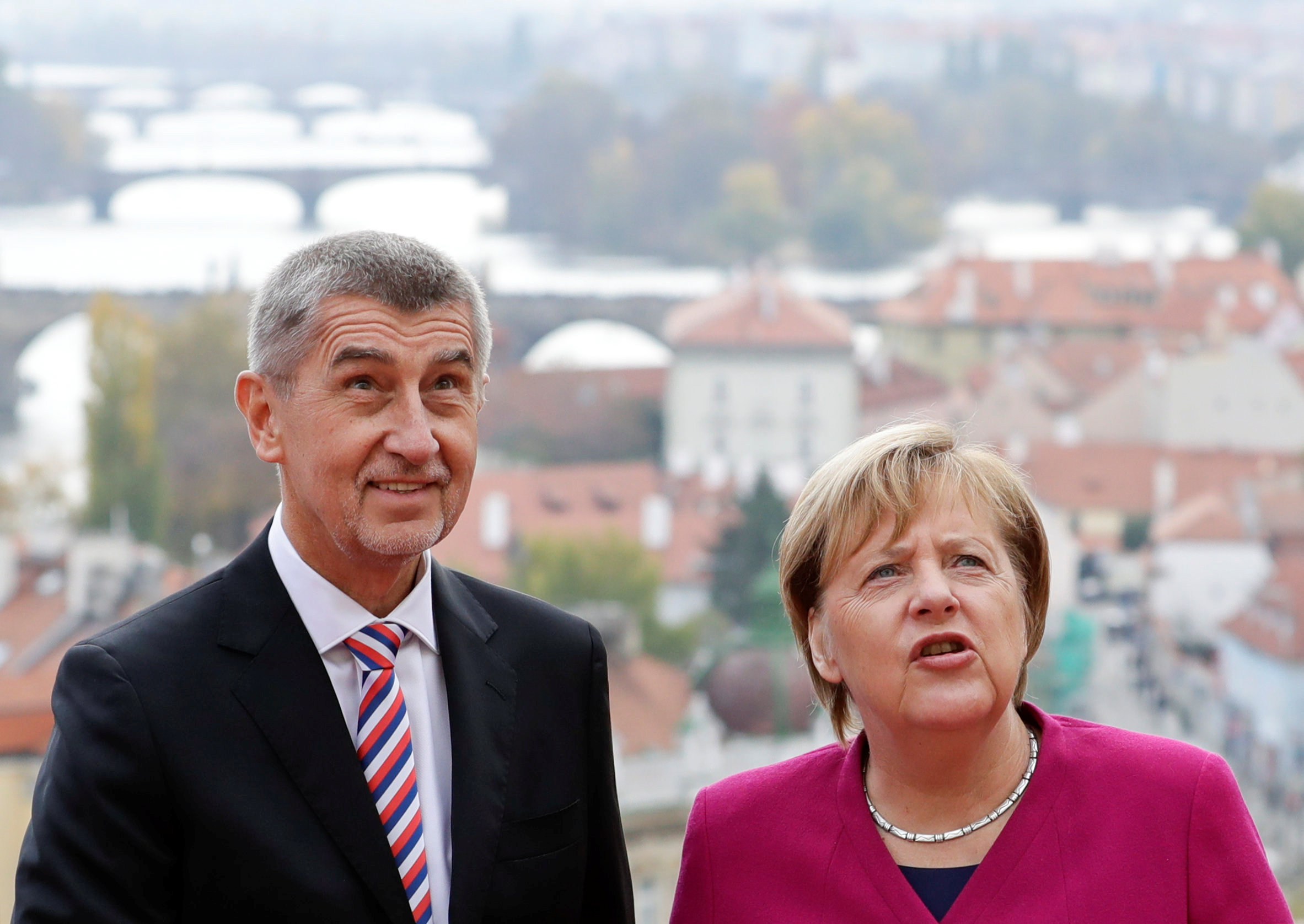 Andrej Babiš a Angela Merkel v Praze